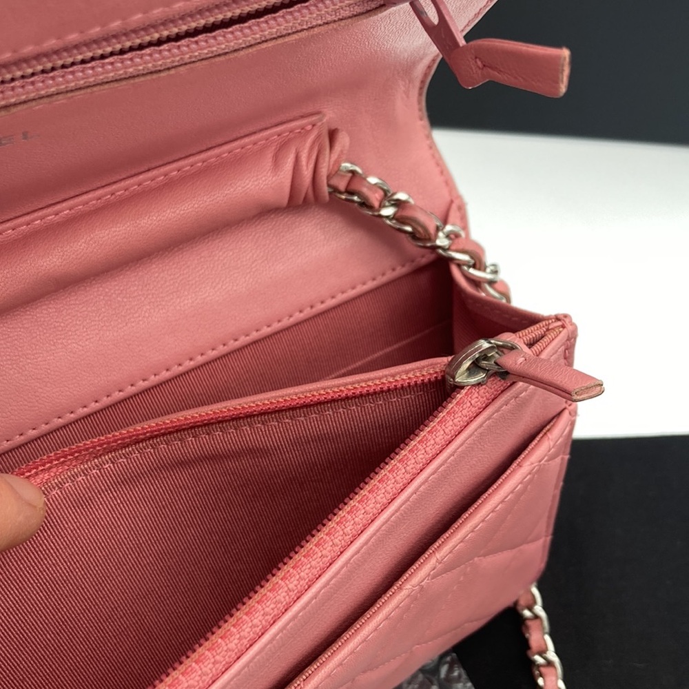 CHANEL CC SILVER HARDWARE LIGHT PINK QUILTED WOC BAG WITH DUST BAG - Picture 11 of 17